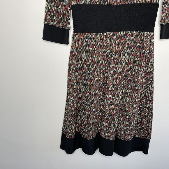 RABBIT RABBIT RABBIT Dress Womens Medium M Knit Sweater 1/2-Sleeve Smocked-Waist - Picture 7 of 10